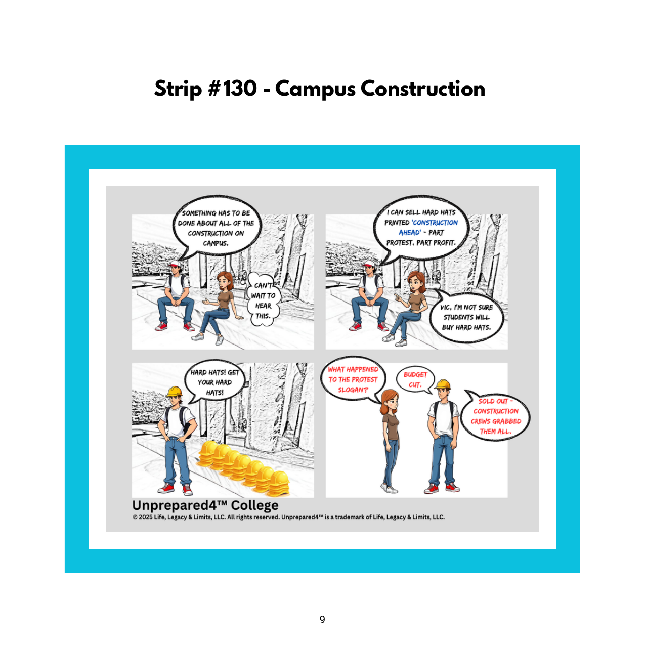 Book Three, Strip #130, Campus Construction — Unprepared4 College comic